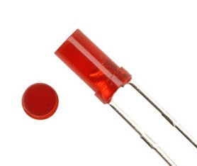 rød diode - cylenderformet flad top